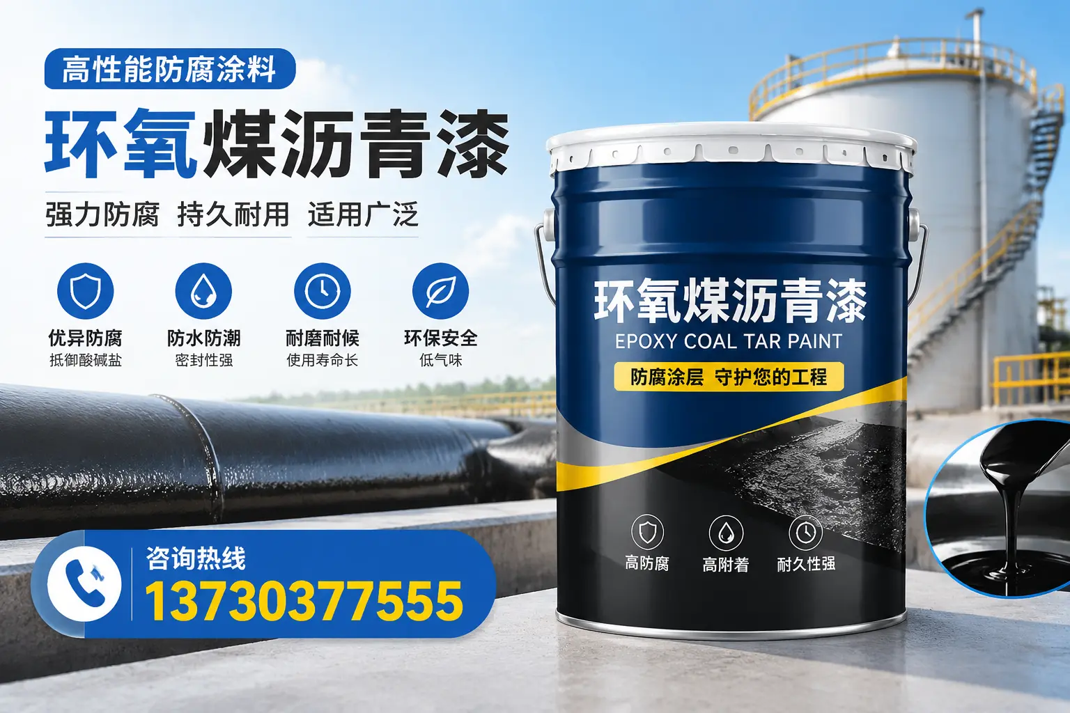 环氧煤沥青漆的耐久性分析，适合杭州的使用场景
